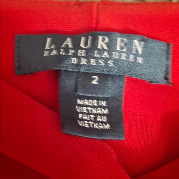 Lauren Ralph Lauren Red Cocktail Midi Dress - Size 2 - Picture 6 of 9
